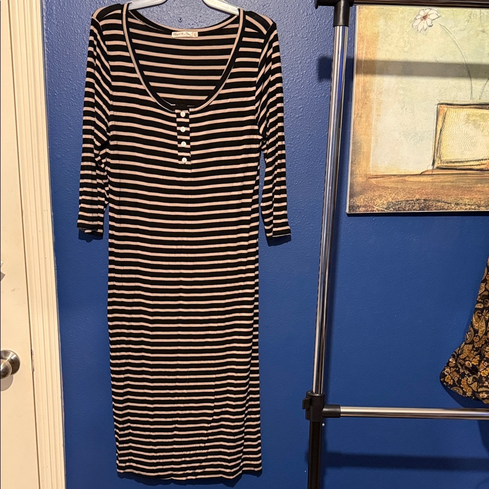 Striped Black and Tan Dress